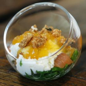 Verrines de saumon fumé et fromage frais