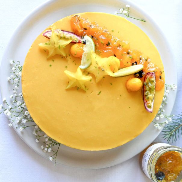 Le dessert entremets coco mangue passion