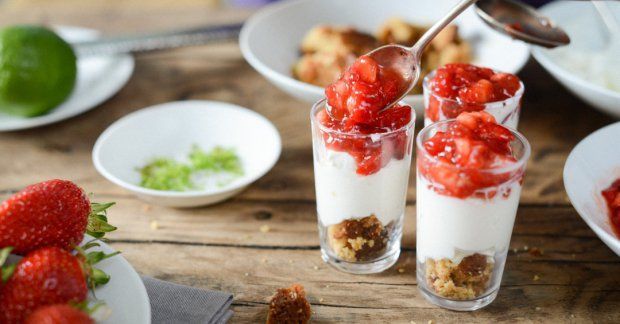 Coeur grenadine en verrine façon cheescake