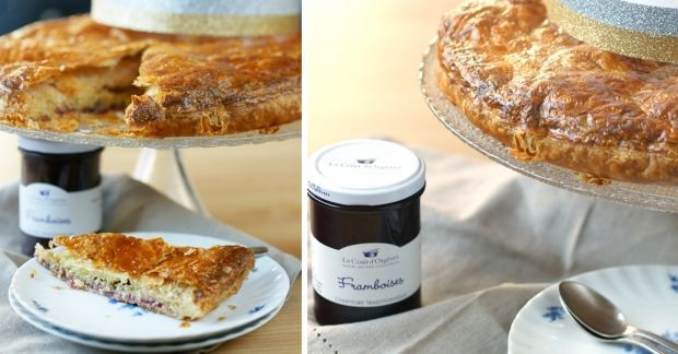 Galette des rois à la crème d'amandes et à la confiture de framboises