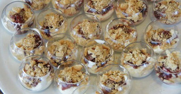 Verrine magret de canard, framboise et fromage de chèvre