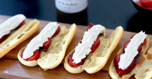 eclairs maison fraise rhubarbe chantilly