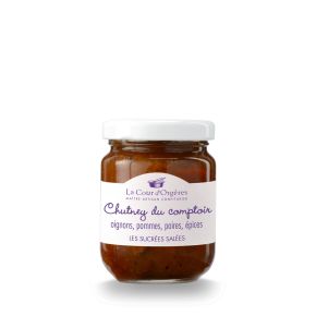 chutney oignons, pomme, poire, épices