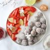 energy balls fraises rhubarbe