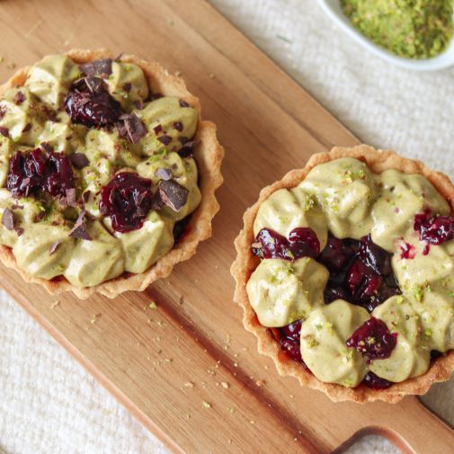 tartelette choco griotte pistache tartelette choco griotte pistache