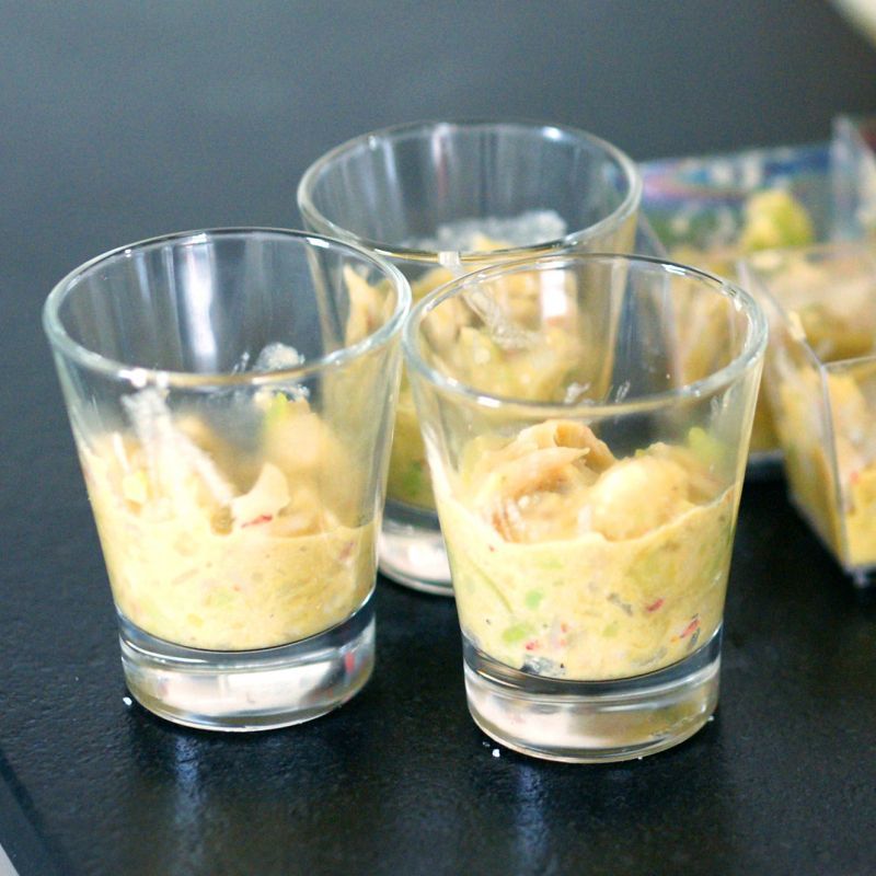 Verrine de rouget au lait de coco et mangue explosive - Recette