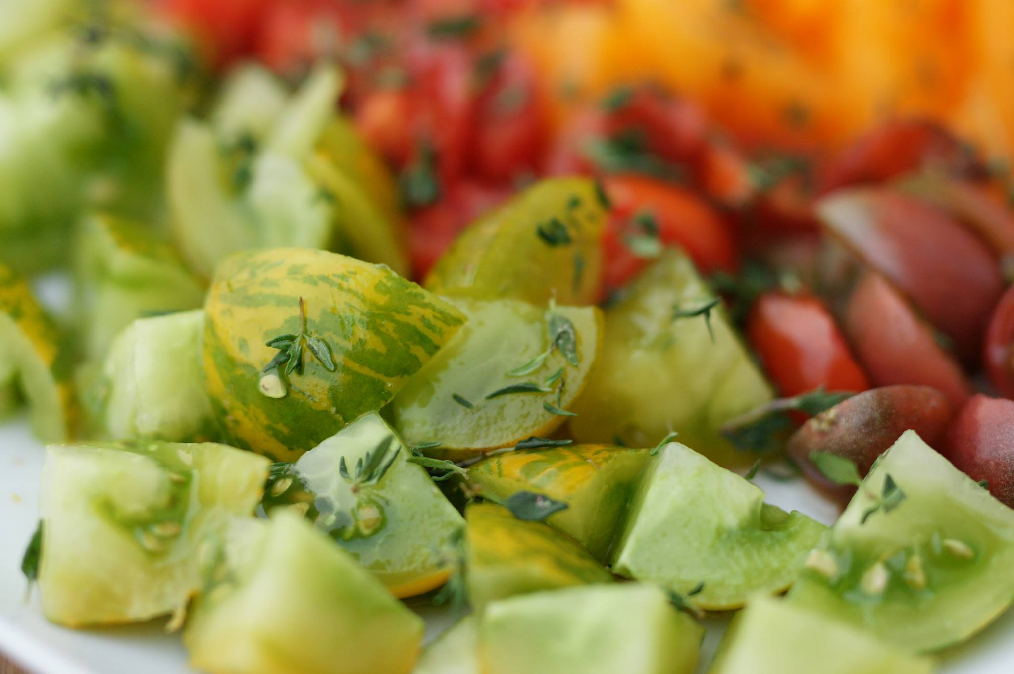 Salade de tomates vertes - La Cour d'Orgères