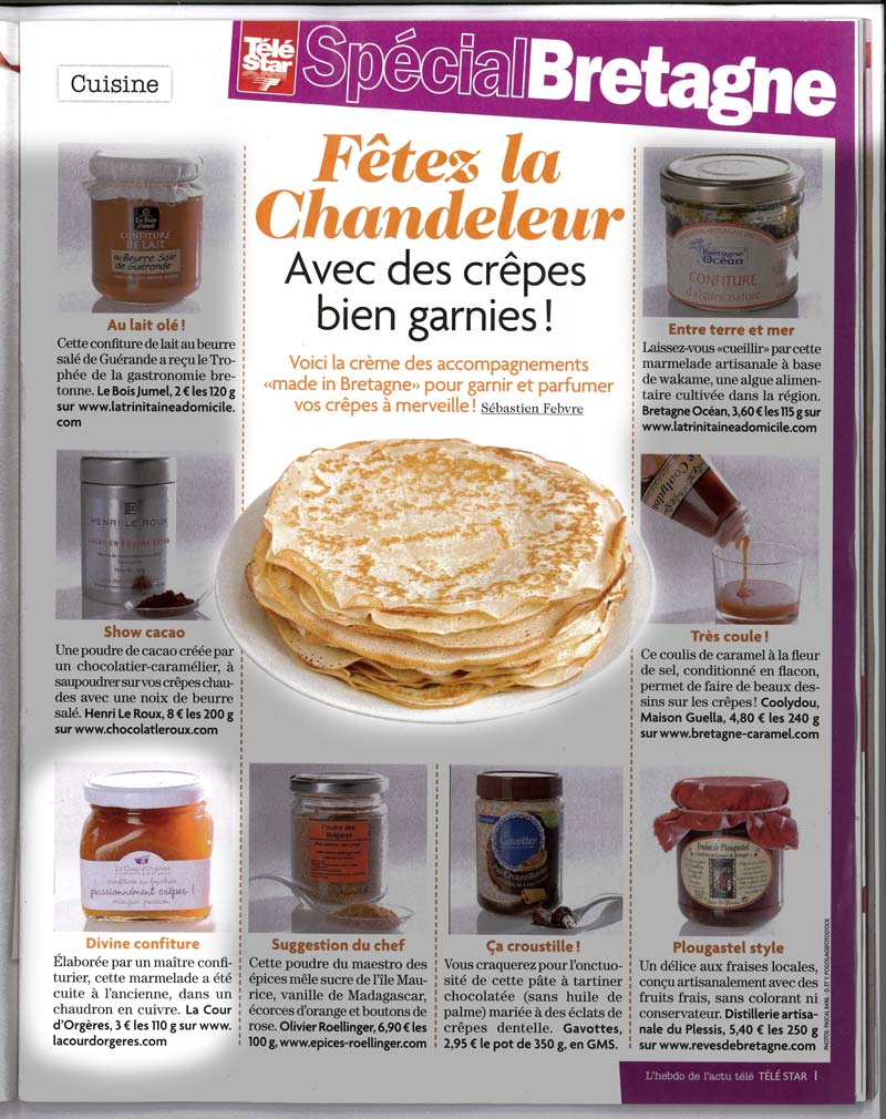 La Cour d'Orgères et passionnément crêpes dans téléstar pour la chandeleur