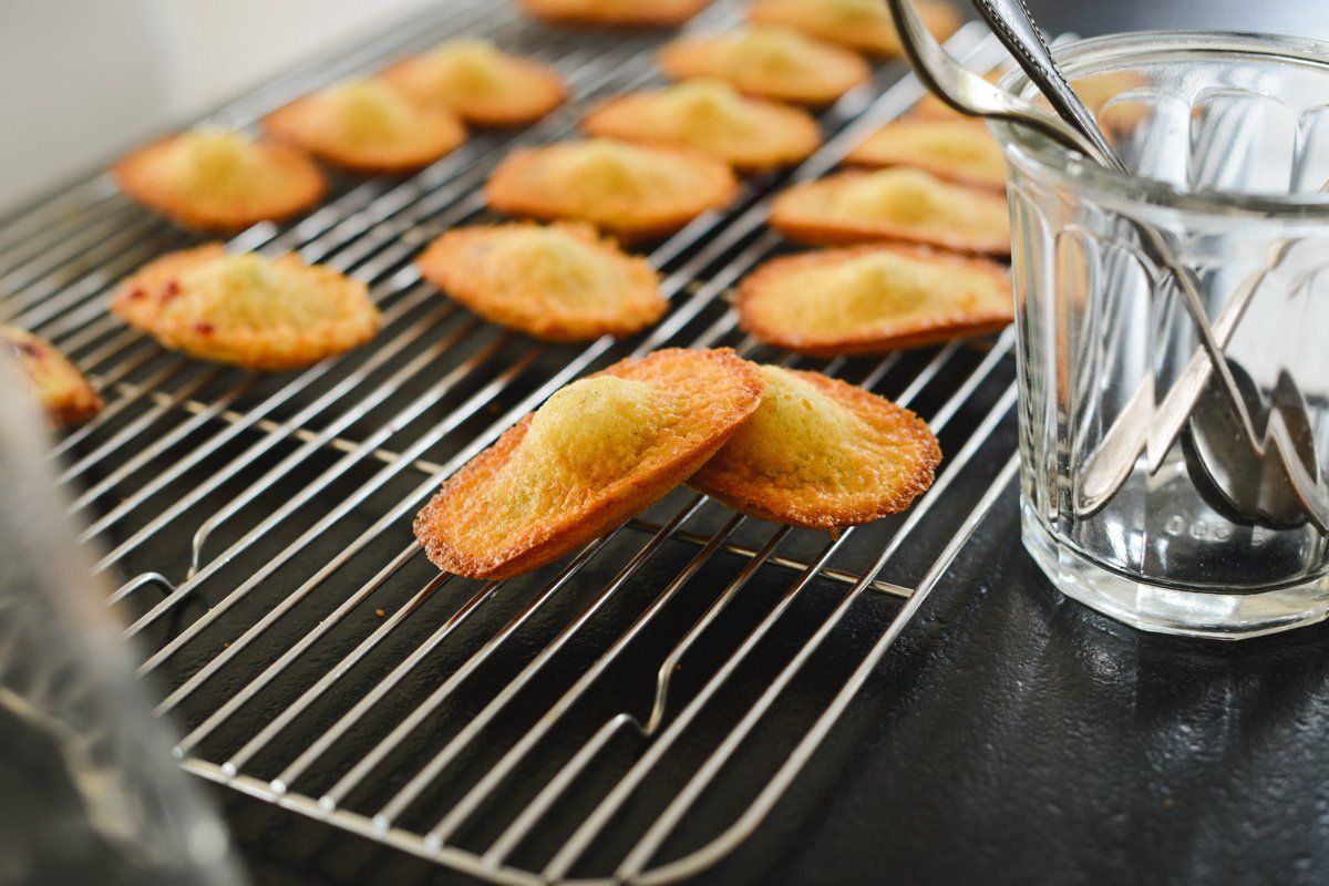 madeleines démoulées sur la grille