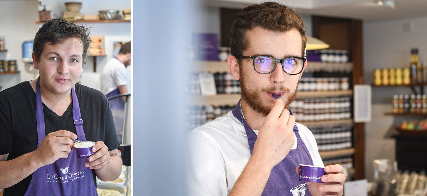 Victor et Briac en pleine dégustation de nos glaces artisanales