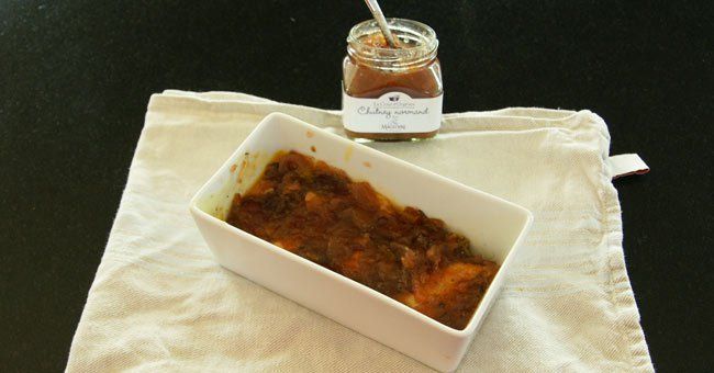 Foie gras fourré au chutney