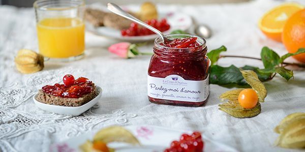 Confiture d'orange, de groseille et de physalis