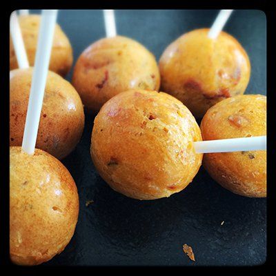 cake pop lardons tomates sechées thym